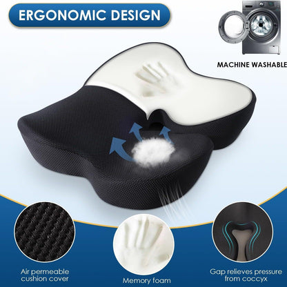 Cuscino Ergonomico HealSeat™ per Sedile, Allevia Dolore Coccige, Supporto Universale